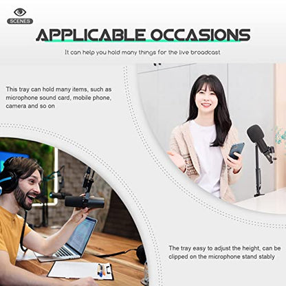 ERINGOGO Universal Microphone Stand Sound Card Holder Clamp on Rack Live Sound Card Tray microphone stand tray