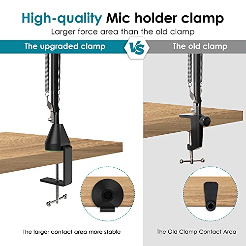 YOUSHARES Table Mount Clamp for Mic - Boom Arm Clamp for Microphone Arm Stand with Adjustable Screw, the Maximum Gap is 6cm/2.36 inch - color: Green