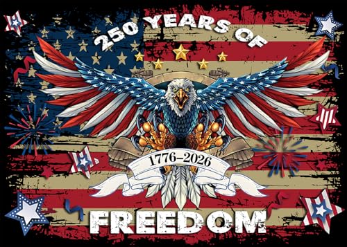 7x5 FT Red Blue 250 Years America Backdrop for 250Th Anniversary USA Theme 4Th of July Independence Day Home Garden Outdoor Party Decorations 250 Anniversary USA Banner Supplies - color: 250 Backdrop-3