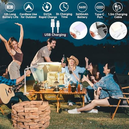 Gift Rechargeable Overhead Video Conference Light for Desk with 3 Models 5 Brightness Levels,Built-in 3600mAh Battery Can be Used for Tiktok,Video Recording,Zoom Meeting,YouTube and Live Broadcast