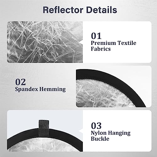 MDRTIRIM 2 in 1 Light Reflectors Board Folding Portable Photographic Equipment Photography Shooting Filler Board 12" (30cm) Indoor and Outdoor Fill Light Reflection