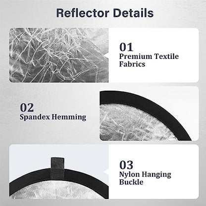 MDRTIRIM 2 in 1 Light Reflectors Board Folding Portable Photographic Equipment Photography Shooting Filler Board 12" (30cm) Indoor and Outdoor Fill Light Reflection