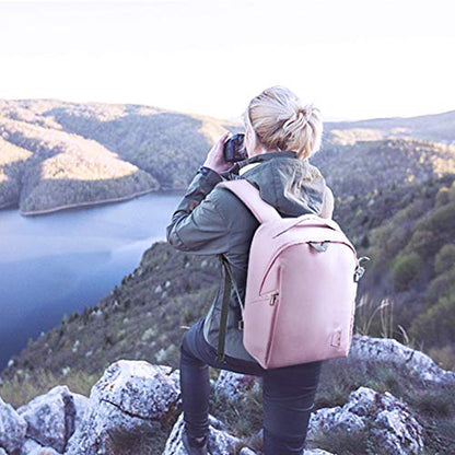 BAGSMART Camera Bag, Camera Backpack, DSLR SLR Camera Case Fits 13.3 Inch Laptop, Waterproof Photography Backpacks with Rain Cover Tripod Holder for Women Men, Pink - color: Pink, size: Small