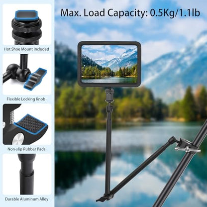 UTEBIT 22 Inch Magic Arm Camera Mount with Super Clamp 1/4" 3/8" Screw Hole | Adjustable Articulating Friction Camera Boom with 360° Ball Heads Arm for Monitor, LED Light, Webcam, Action Camera - size: 22inch