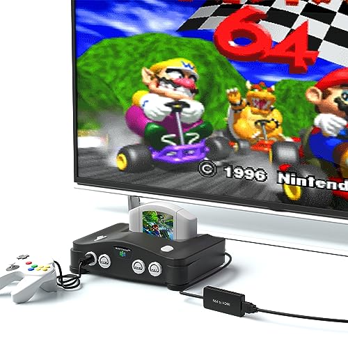 N64 to HDMI Converter Adapter Support 16:9/4:3 Conversion, HDMI Link Cable for N64 /SNES/NGC/SFC（Plug and Play）