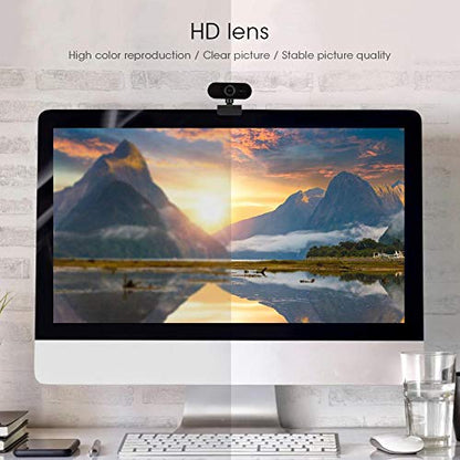 Webcam with Microphone, 1080P Desktop/Laptop Computer Camera, USB Webcam Plug and Play, PC Webcam for Live Streaming, Video Call, Conference, Recording, Online Classes, Game(Black)