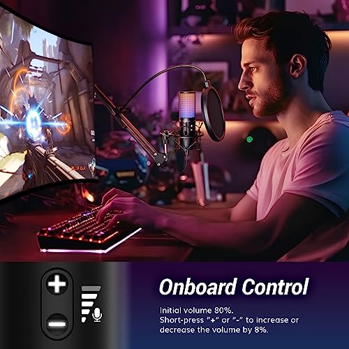TONOR USB Podcast Microphone, Gaming PC Studio Streaming Mic Kit for Gamer, Recording Condenser Equipment Cardioid Microfono for Singing, YouTube, 200 cm/78inch Cable, with Adjustable Arm Stand, Q9S - style: Q9S