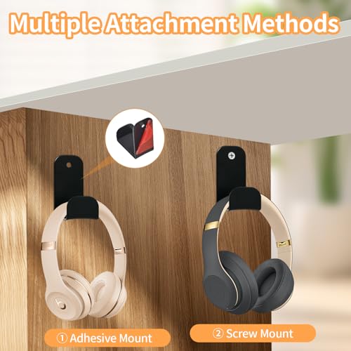 Professional Desktop Audio Workflow Bundle: Flexible Gooseneck Mic Stand with Desk Clamp & 2-Pack Adhesive Headphone Holders – Complete Setup for Streaming, Recording, Gaming