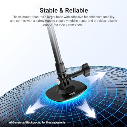 NEEWER Flexible Helmet Mount with Extension Pole Compatible with Insta 360 GoPro DJI, Adhesive Action Camera Holder Base Adapter for POV Video Recording Live Streaming, for 1/4" Accessories, AC060 - style: AC060