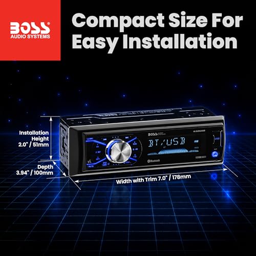 BOSS Audio Systems 632UAB Car Stereo - Single Din, Bluetooth, No CD DVD Player, AM/FM Radio Receiver, Wireless Remote Control, Aux in, USB - style: 632UAB Detachable Face