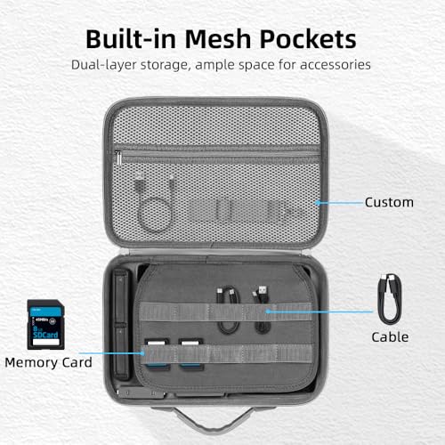 Carrying Hard Case for Insta360 X5, Dual Layer Protective Travel Bag for X4 | for Insta 360 X4 Air Basic Bundle Battery Charge Accessories Bullet Time Handle/114CM Selfie Stick- Storage Carrying Bag
