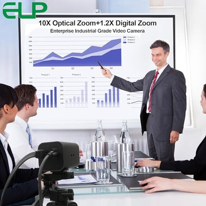 ELP 12X Zoom 4K 30fps USB Camera 1080P 60fps HDMI USB Webcam Autofocus Manual Focus PC Web Cam H.265 H.264 High Speed Web_Camera for Church Streaming Video Conference - style: 12X Zoom