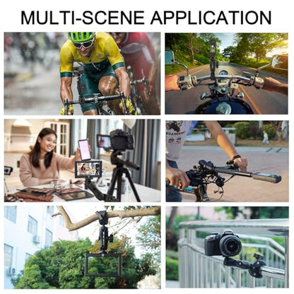 Super Mount Clamp Socket Arm 1/4"-20 Ball Head Adapter for Camera/Monitor/LED Lights/Microphone Accessories