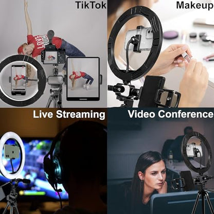 Acuvar Premium 9-Piece Vlogging Kit for iPhone, Android & Cameras – Wireless Microphone, Tripod Stand & LED Ring Light – YouTube, TikTok & Content Creator Bundle (Pro Kit) - size: Pro Kit