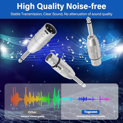 1/4" TS Male to XLR Adapter 2 Pack, 6.35mm 1/4" TS Male to XLR Male Adapter and 6.35mm 1/4" TS Male to XLR Female Adapter, 1/4 Inch TS Male to XLR Connector - color: TS 6.35mm Male to (XLR Male & XLR Female), size: 2 Pack