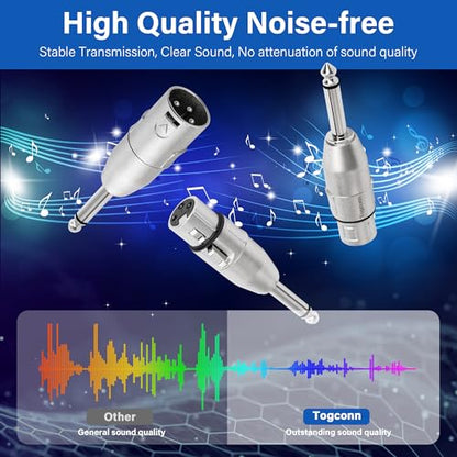 1/4" TS Male to XLR Adapter 2 Pack, 6.35mm 1/4" TS Male to XLR Male Adapter and 6.35mm 1/4" TS Male to XLR Female Adapter, 1/4 Inch TS Male to XLR Connector - color: TS 6.35mm Male to (XLR Male & XLR Female), size: 2 Pack