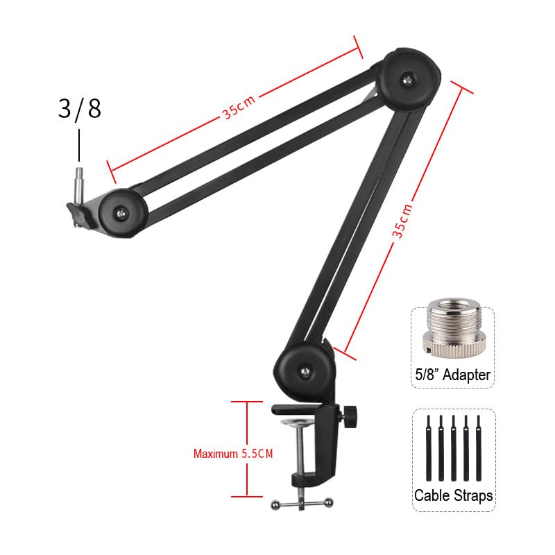 Audio-Technica AT2020USB-X Cardioid Condenser USB Microphone with Microphone Arm + Wind Screen Pop Filter + Cleaning Cloth (4 Items) - style: USB Microphone + Arm & Pop Filter