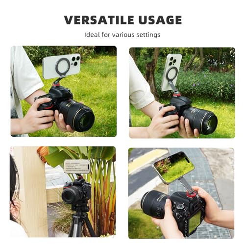 BRDRC Cold Shoe Phone Mount Holder, Tripod Mount for iPhone Magsafe Magnetic Hot Shoe Camera Adapter with 1/4" Screw Hole for DJI Ronin Samsung Canon Nikon DSLR Photography Accessories - color: Cold Shoe Phone Mount