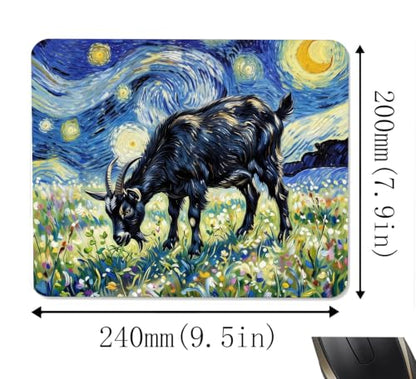 Cute Goat Art Sheep Lovers Gifts Mouse Mat, Waterproof Non Slip Rubber Base Mouse Pad for Office Laptop, 9.5x7.9x0.12 Inch - color: Cute Goat