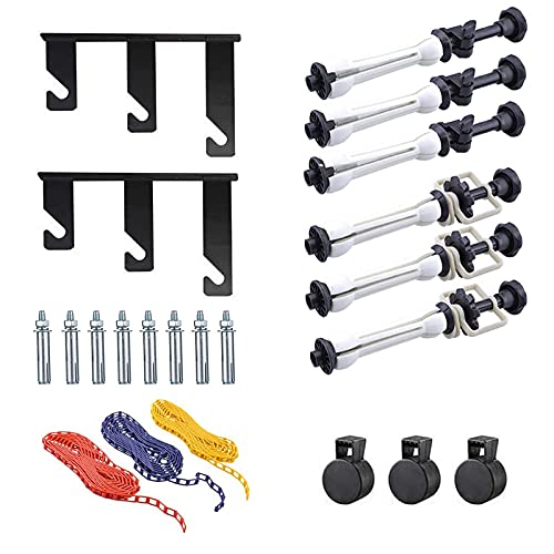 Photography Backdrop Wall Mount 3 Roller Support System, Manual Photo Background Ceiling Holder, Including 2 Tri-fold Hooks, 6 Expand Bars, 3 Chains, for Home Studio Live Stream Game Video - color: 3 Support Rollers