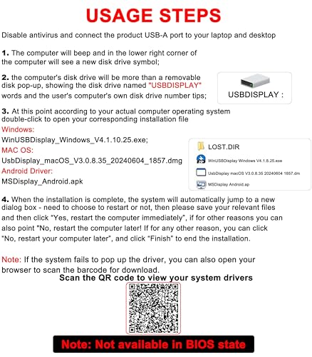 USB to HDMI Adapter 1080P 60Hz, USB A 3.0 to HDMI Adapter for Monitor, TV, Projectors, Compatible with Mac OS Windows 7/8/10/11 - Requires Driver Installation