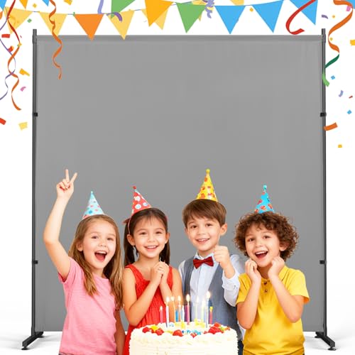Photography Backgroud/Backdrop –Width Adjustable Thick & Opaque Fabric for Studio, Party, or Video Backdrop– Perfect for Room Divider/Privacy Screen (Gray, 6FT X 6FT) - color: Gray