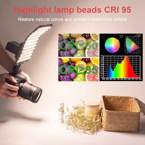 Fomito Foldable Flexible LED Video Light Panel, Dimmable On-Camera Soft Lighting,2500K-6500K CRI95, Splash-Proof for Studio Photography, Video Recording, Live Streaming, RX-8TDs Kit - size: 2500K-6500K