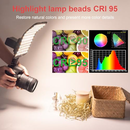 Fomito Foldable Flexible LED Video Light Panel, Dimmable On-Camera Soft Lighting,2500K-6500K CRI95, Splash-Proof for Studio Photography, Video Recording, Live Streaming, RX-8TDs Kit - size: 2500K-6500K