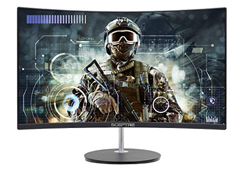 Sceptre Curved 24-inch Gaming Monitor 1080p R1500 98% sRGB HDMI x2 VGA Build-in Speakers, VESA Wall Mount Machine Black (C248W-1920RN Series) - style: 24" Curved Gaming