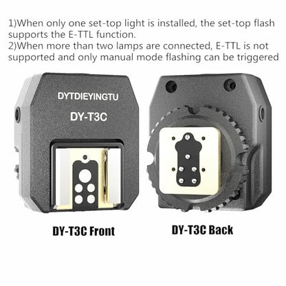 DY-T3C for Canon Camera Flash Hot Shoe Adapter Mount Top-Mounted Expansion Accessory: Multi-Flash synchronous Shooting with Cable Converter (DY-T3C 1PCS + PC Cable 1PCS) - style: DY-T3C 1PCS + PC cable 1PCS
