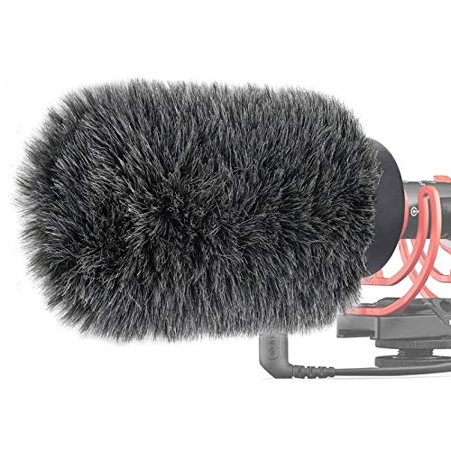 YOUSHARES NTG Furry Microphone Wind Shield - Windscreen/Windmuff for Rode VideoMic NTG and Microphones with Maximum Slot Length of 100mm (3.9") and Diameter of 18-24mm （Shag, Gray） - color: NTG Shag