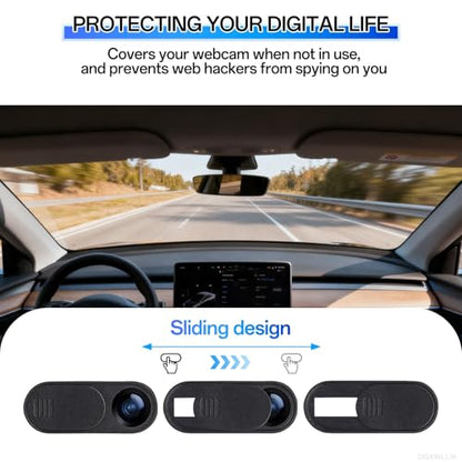 Camera Cover Slide for Tesla Model Y 3 X S Y L | 0.03in Ultra Thin Webcam Cover for Laptop, Computer, Tablet, Cell Phone Web Cam Sticker Blocker Protect Your Privacy, 3 Pack