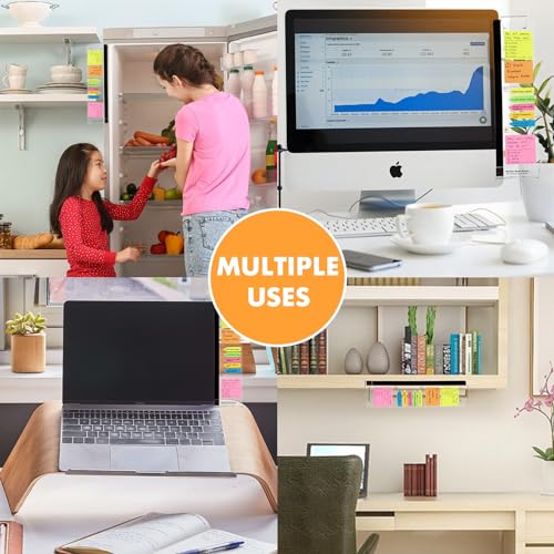 Barelove 2 Pack Monitor Memo Board (Left & Right) + Sticky Notes, Office Desktop Computer Students Accessories Multifunction Acrylic Screen Message Pad Side Panel - style: Left & Right