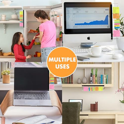 Barelove 2 Pack Monitor Memo Board (Left & Right) + Sticky Notes, Office Desktop Computer Students Accessories Multifunction Acrylic Screen Message Pad Side Panel - style: Left & Right