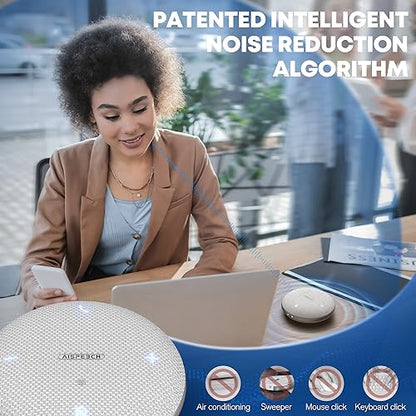 Bluetooth Conference Speakerphone M4 Conference Microphone with AI Noise Reduction AI Transcription Full-Duplex 360° Omnidirectional Voice Pickup USB Speaker for Teams Zoom Home Office, Gray - color: M4 GRAY, style: M4 Omnidirectional Speakerphone