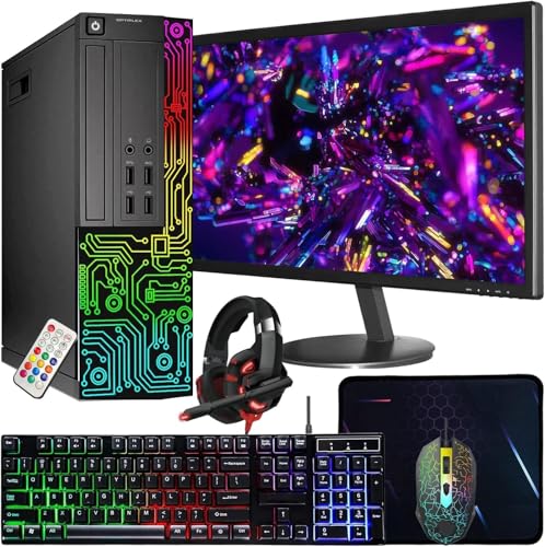 Dell OptiPlex RGB Desktop Computer PC, Intel Core i7, 16G RAM, 512G SSD, New 22 inch FHD Monitor, RGB Keyboard & Mouse, RGB Headphone, Webcam, WiFi, BT 5.0, Windows 11 Pro (Renewed) - size: i7-16GB-512GB+Monitor