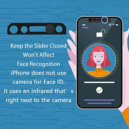 Phone Front Camera Cover,Webcam Cover Compatible for iPhone X/XS/XR/XS Max, iPhone 11/11 Pro/11 Pro Max,iPhone 12/12 Mini /12Pro /12Pro Max,Protect Privacy and Security,Not Affect Face ID(Black) - color: Black