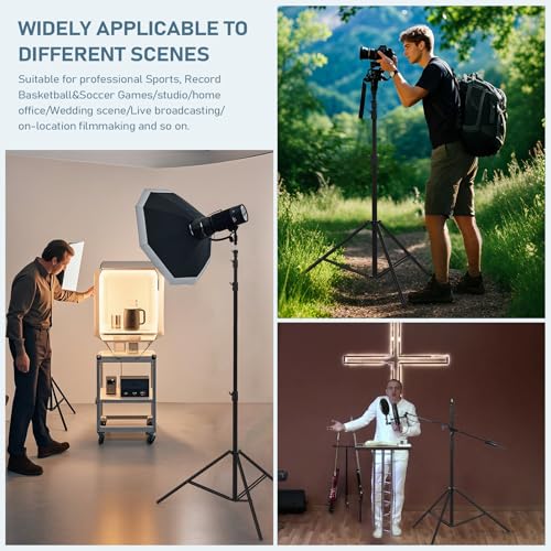 13.1' Heavy Duty Light Stand Photography Sky High Tripod 157.2in/4m/400cm with Built-in Spring Cushion with 1/4"& 3/8" Screw Adapter Compatible with Most Cameras - size: Built-in Spring 13.1'