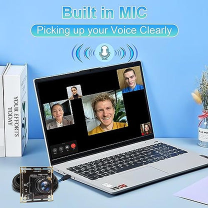 ELP 2.8mm Lens Raspberry Pi 1080P H.264 Microphone PC Web USB Security Camera for Computer Mini UVC USB2.0 Video Audio Webcam Board 2MP CMOS AR0330 Lightburn Laser Camera for Laptop - size: 2.8mm lens