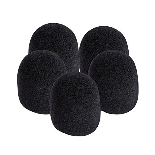 OnStage On-Stage Foam Ball-Type Microphone Windscreen, Black (5-Pack)