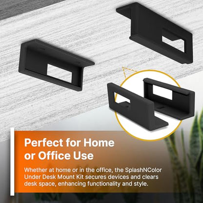 Under Desk Mount Kit for Focusrite Scarlett 2i2 (3rd Gen) – Secure Under Desk Organizer with Reversible ABS Brackets and Clips – Desk Mount Accessories for Sturdy Installation – Black
