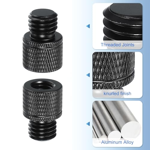 PATIKIL Tripod Screw Adapter 3/8" Female to M12 Male, Tripod Nut Connectors Camera Mount Screw Camera Double Head Converter for Microphone Holder Magic Arms Accessories - size: 3/8" to M12