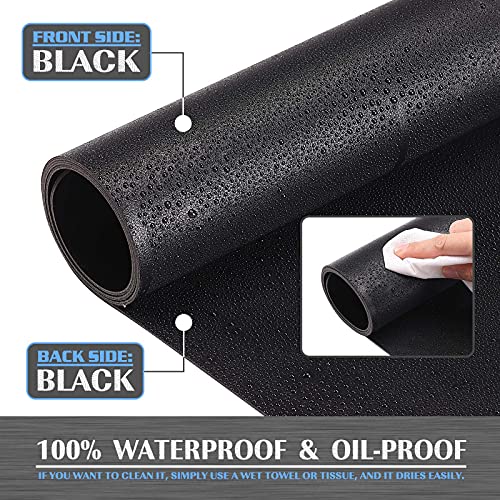K KNODEL Large Office Leather Desk Mat, Mouse and Keyboard Pad, Computer and Laptop Mat, Desktop Protector and Cover, Writing Pad and Blotter (35.4"x17", Black) - color: Black, size: 35.4" x 17"
