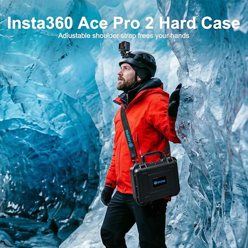 Lekufee Travel Waterproof Hard Case for Insta360 Ace Pro 2, Action Camera, and Accessories(Case Only)