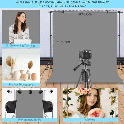 Grey Photography Backdrop Studio Photography Film & Television Portraiture Interview Programs Product Display Home Videos Parties Exhibition Halls Wedding Backdrops 6x9FT - color: Grey, size: 6x9FT