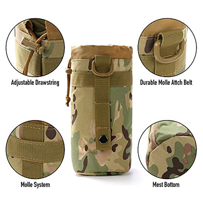3 Pack Molle Pouch Combo Water Bottle Pouch Holder Tactical Molle Pouches Compact Utility Waist Bag Pack - color: Combo D:CP