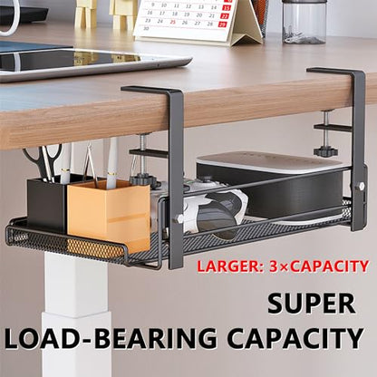 Under Desk Cable Management Tray Cord Wire Shelf Organizer (Large) - size: Large