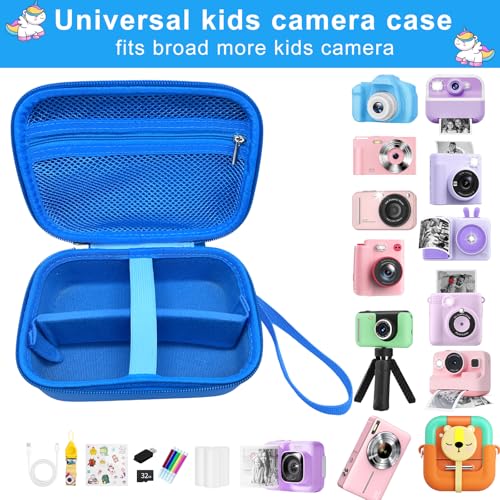 Makolle Kids Camera Case Compatible with Goopow/ESOXOFFORE Seckton/Dylanto/CIMELR Children Digital Video Camera Toys Holder for SD Card、Prints Paper、USB cable, card reader More- Blue (Box Only) - color: Blue