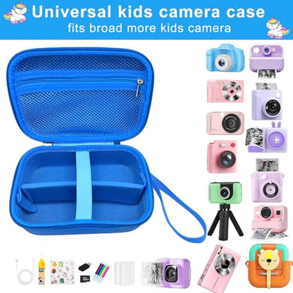 Makolle Kids Camera Case Compatible with Goopow/ESOXOFFORE Seckton/Dylanto/CIMELR Children Digital Video Camera Toys Holder for SD Card、Prints Paper、USB cable, card reader More- Blue (Box Only) - color: Blue