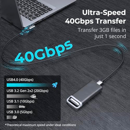 SMALLRIG USB4 40Gbps USB-C Cable, 240W Fast Charging & 8K@60Hz Video & 40Gbps Data Transfer, 60cm/23.6in Straight to Angled Connectors with Cable Tie, for MacBook for iPad Pro for iPhone - 5076 - size: 23.6 in (60 cm), style: Straight to Angled
